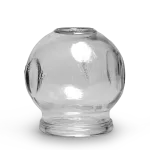 Round shape glass cup for fire cupping techniques. Inside opening diameter is 4cm. The overall diameter is 5.5cm.